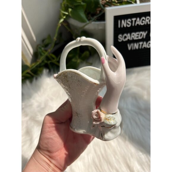 Bone China hand catch all flowers trinket dish vintage basket - Picture 2 of 5